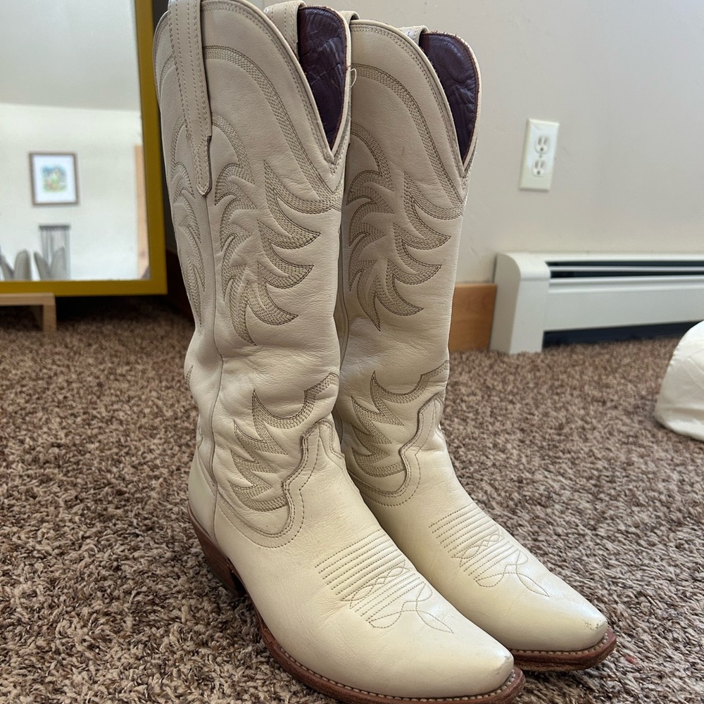 TECOVAS Annie Boot, cowhide cowgirl boot, shade Bone